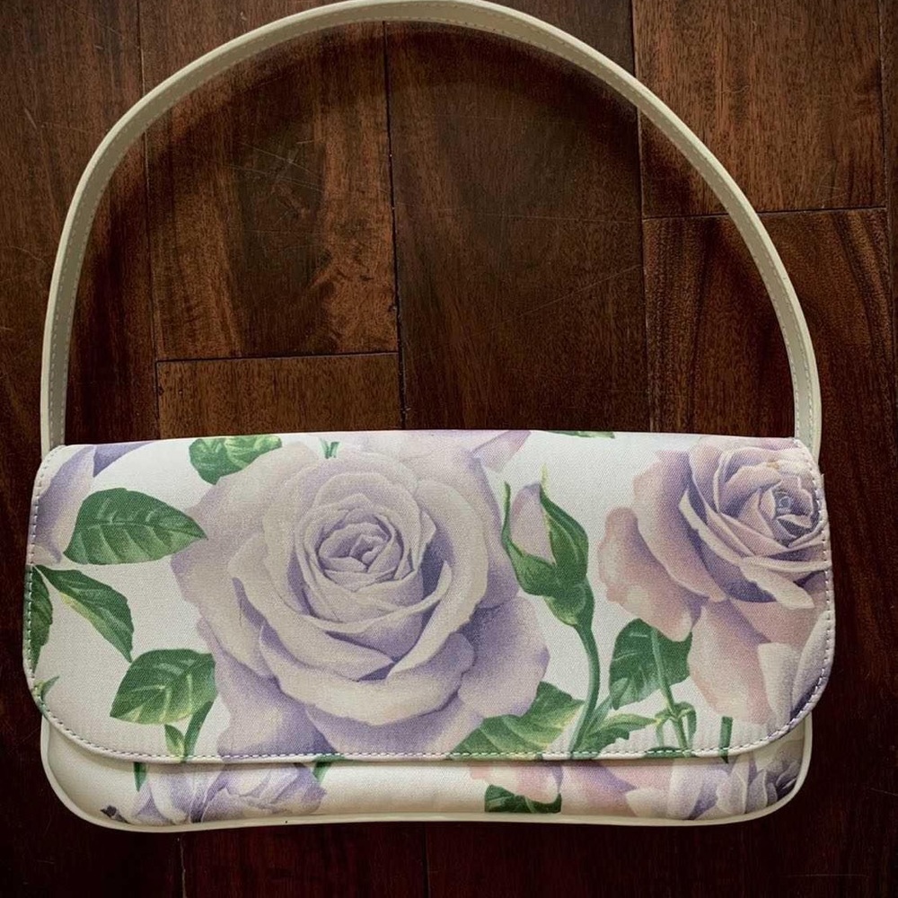 Dolce Gabbana purple rose clutch